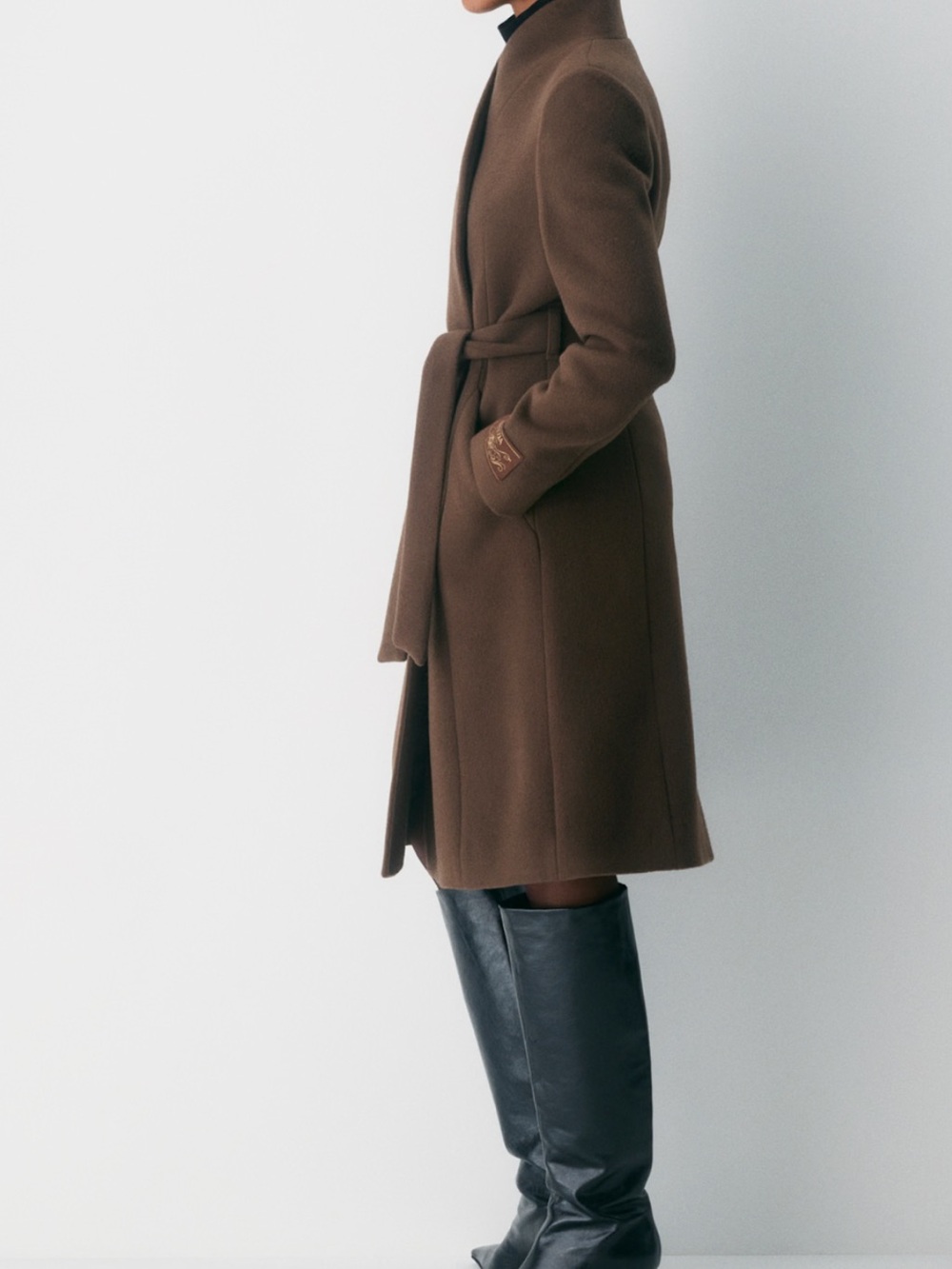NWT Aritzia heirloom Long Sleeve Belted Coat Dress in Brown xxs - Picture 5 of 13